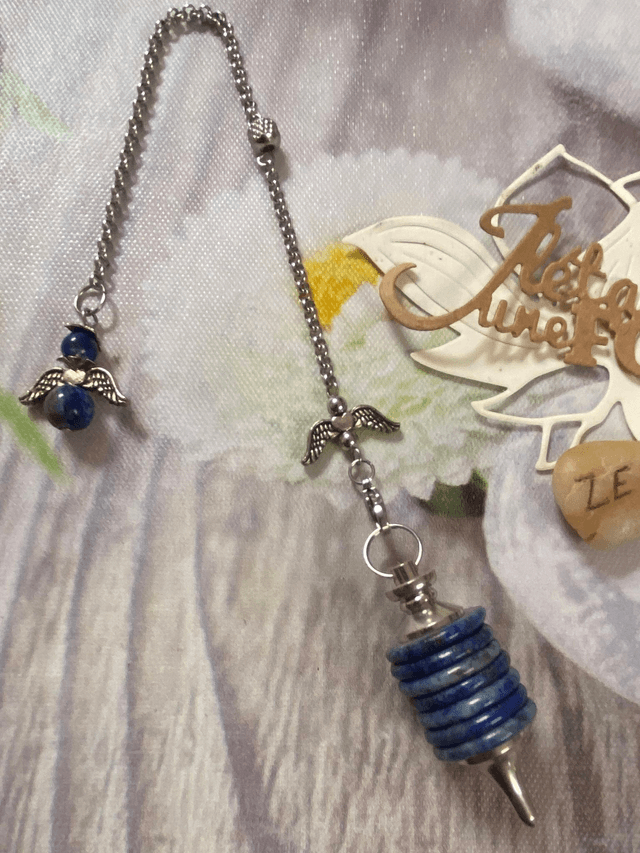 Pendule Disque "Ange" en Lapis Lazuli