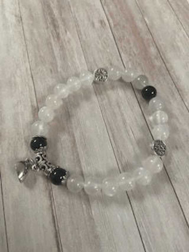 Bracelet "Couple" Obsidienne noire/Pierre de Lune