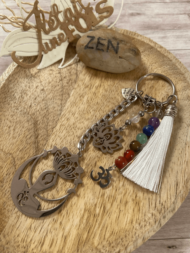 Porte clefs "Yoga" en 7 chakras