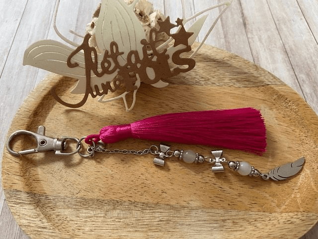 Bijoux de sac "Souffle d’Amour" en quartz rose