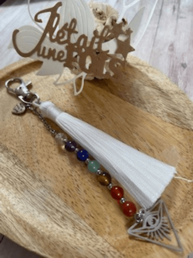 Bijoux de sac " Harmonie Essentielle" 7 chakras 