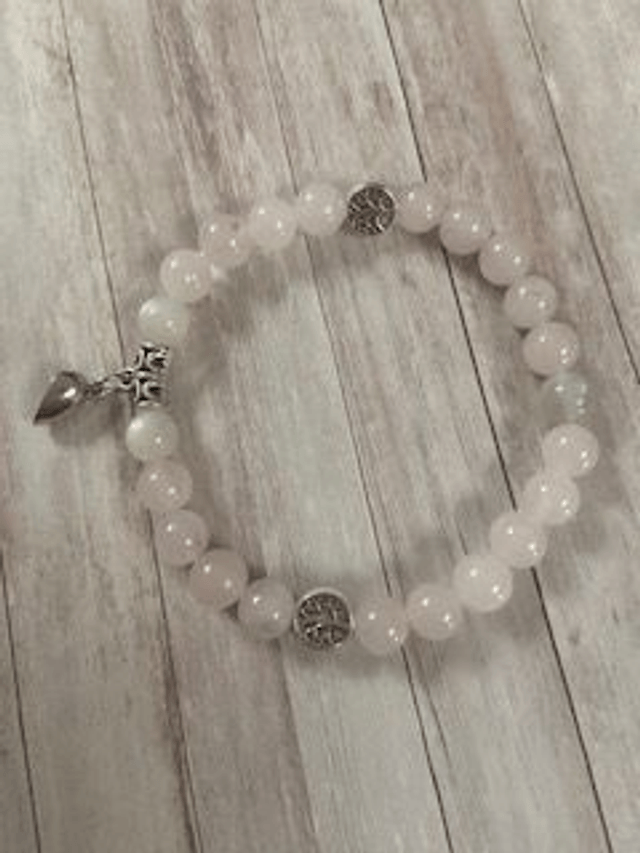 Bracelet couple « Quartz rose/Pierre de Lune »