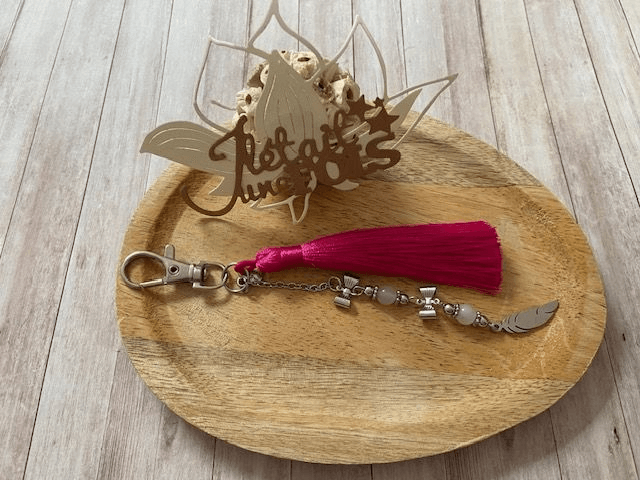 Bijoux de sac "Souffle d’Amour" en quartz rose