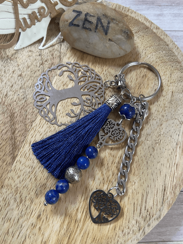 Porte clefs "Arbre de vie" en Lapis lazuli