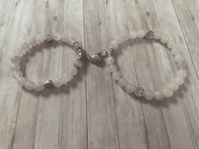 Bracelet couple « Quartz rose/Pierre de Lune »