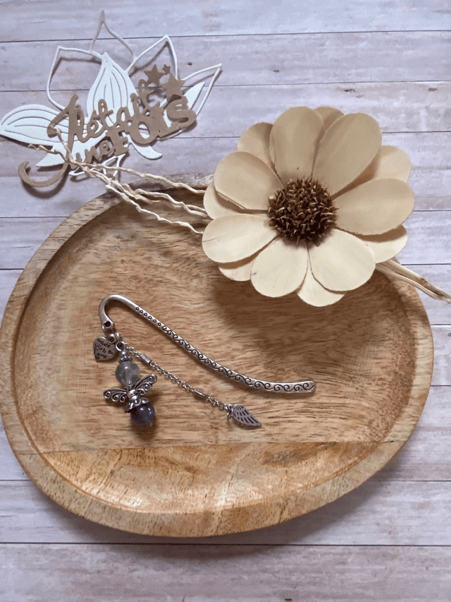 Marque page &quot;Ange&quot; en Fluorite