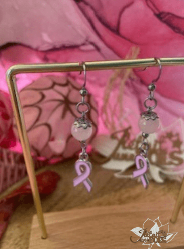 Boucles d’oreilles pendantes &quot;Rayonnement Rose&quot;