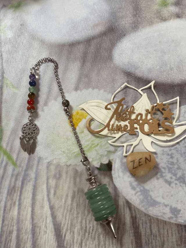 Pendule Disque &quot;Attrape rêve&quot; en Aventurine