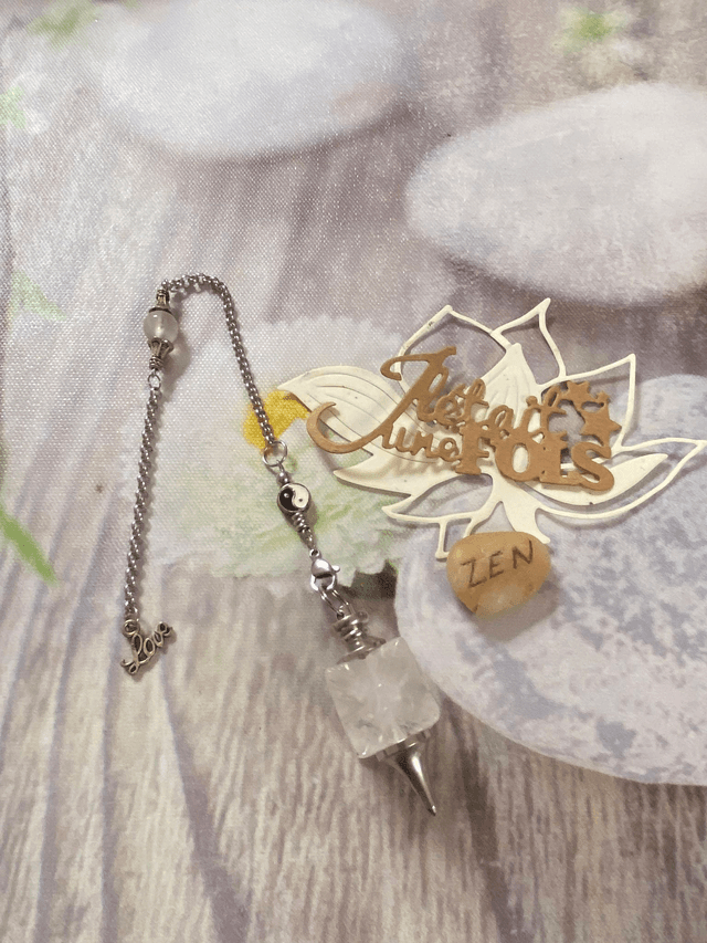 Pendule Merkaba &quot;Yin/Yang&quot; en Cristal de roche